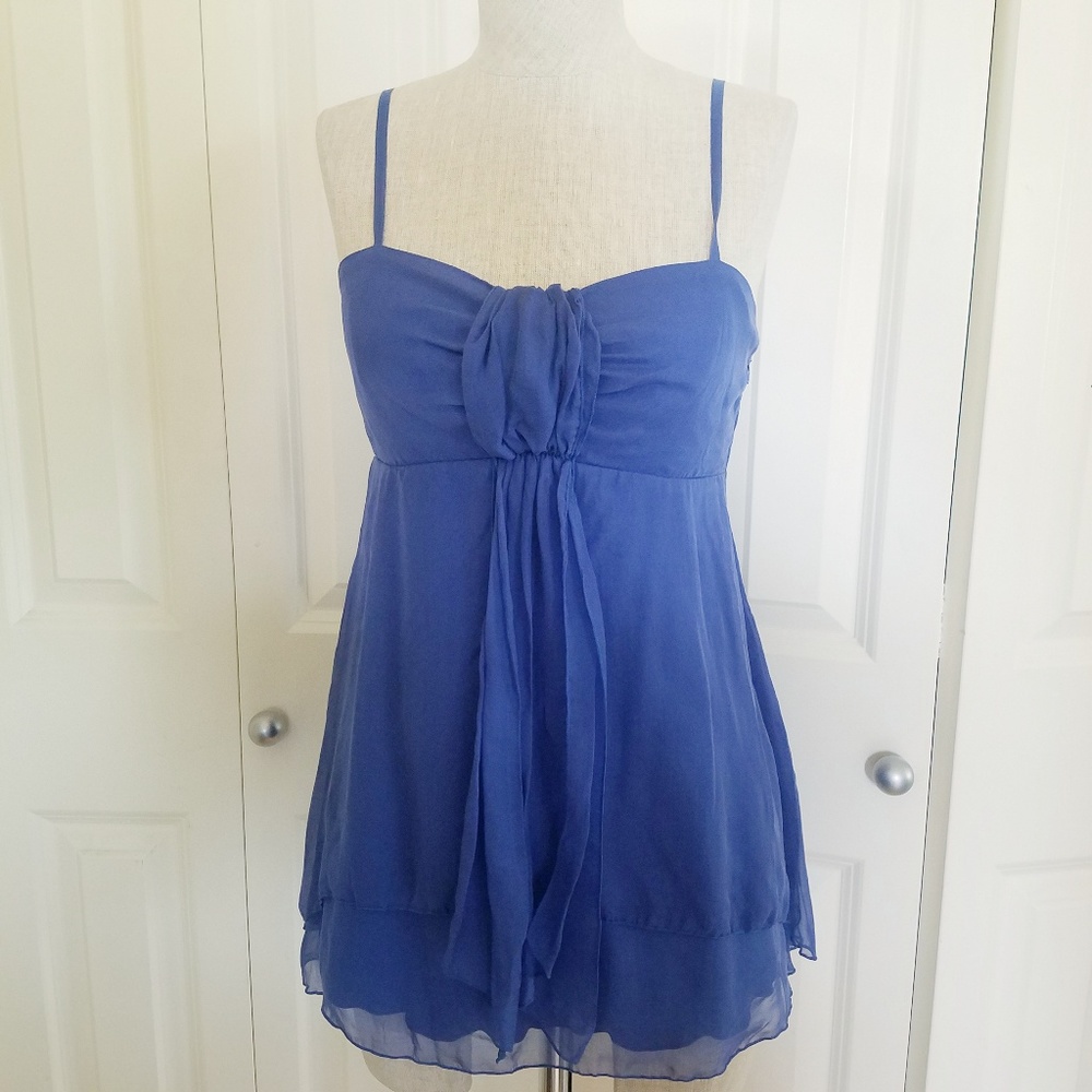 KENSIE Silk Royal Blue Top Bluebell Tank Top NWT S
